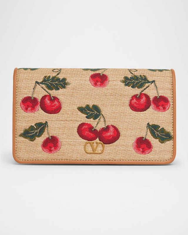 VLOGO Signature Mini Cherries Jacquard Shoulder Bag